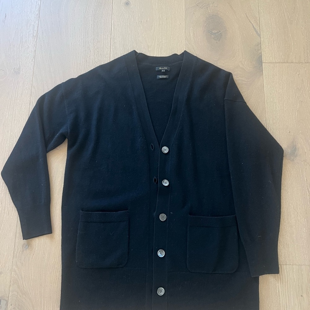 Massimo Dutti Black wool cashmere Cardigan Sweater Women’s Size small - Picture 2 of 4
